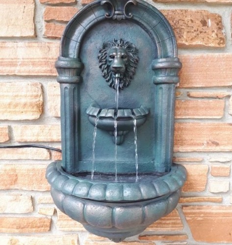 Outdoor lion wall - wall, water