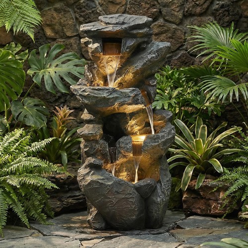 Modern garden water fountain - water,