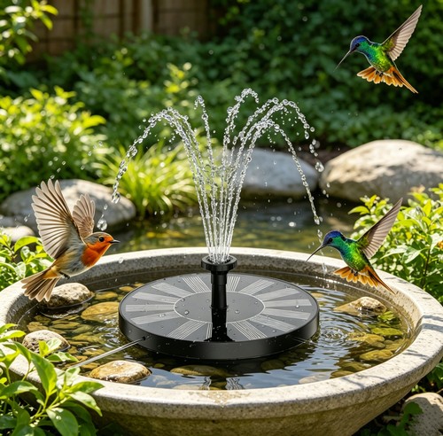 New solar power fountain - new,