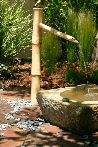 Outdoor bamboo water fountain - outdoor,