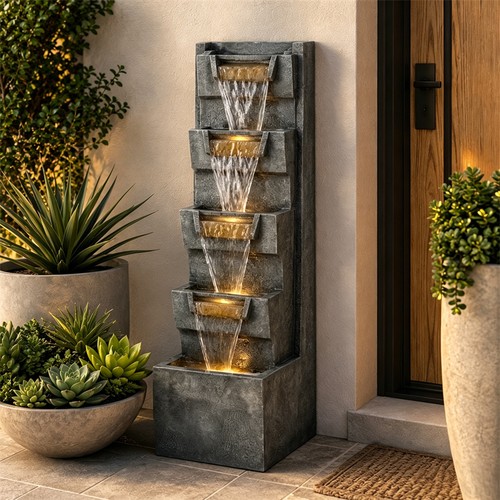 Outdoor water fountain w - fountain, w/